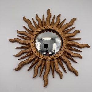 Vintage - Zonnespiegel met gebold glas