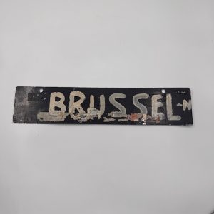 Vintage aluminium dubbelzijdig treinstation - Brussel N - Geraardsberg