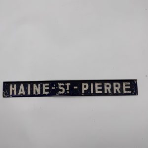 Vintage emaille treinstation -Haine St Pierre